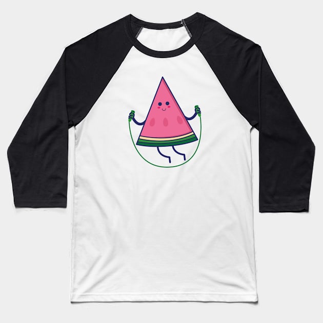 watermelon cute drawing healthy fruits doodle for kids tshirts Baseball T-Shirt by teemarket